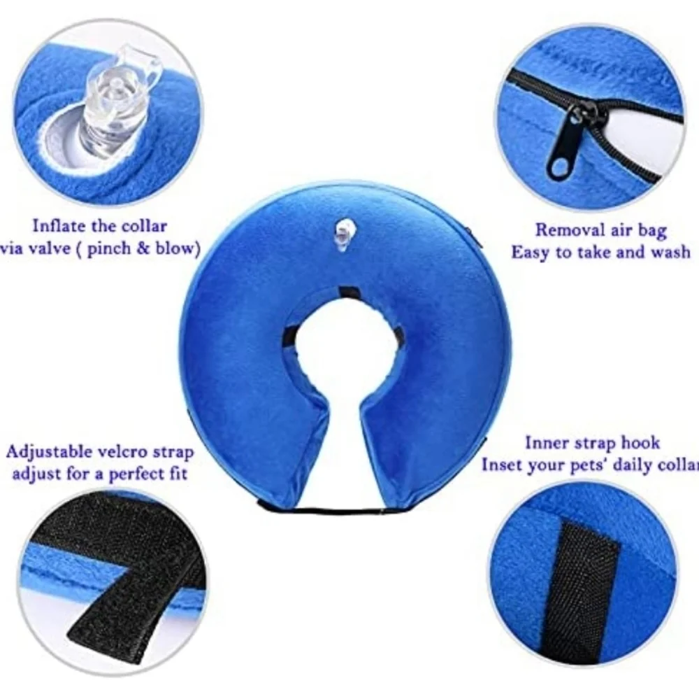Katoggy Inflatable Dog Cone, Soft Protective for Recovery After Surgery Size S